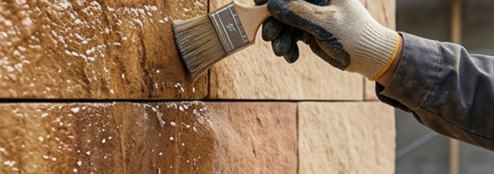 Облицовка фасада дома песчаником